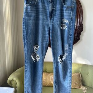 American Eagle Outfitters Distressed Blue Boyfriend Jeans